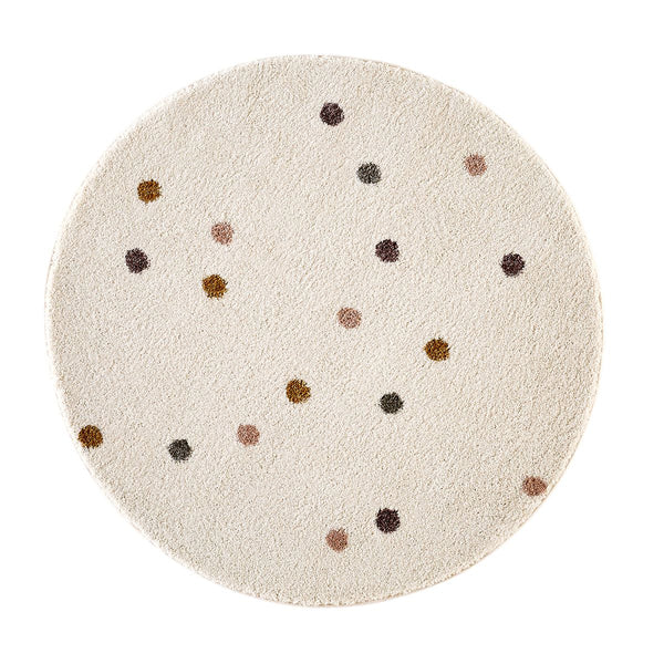 Tapis rond enfant Meouzette multicolore ecru