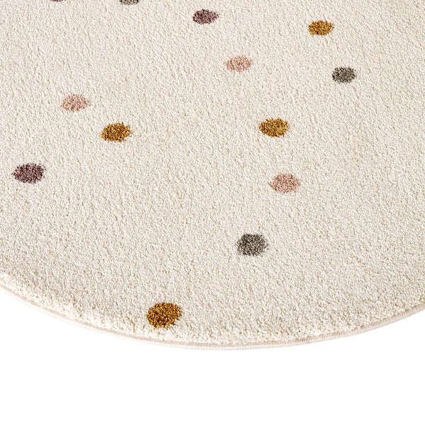 Tapis rond enfant Meouzette multicolore ecru