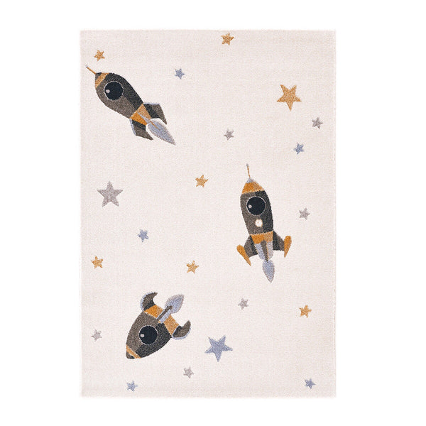 Tapis enfant motifs fusées, NIVE, multicolore