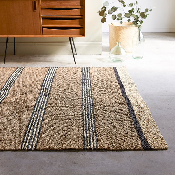Tapis  Arunca en fibres végétales beige sable