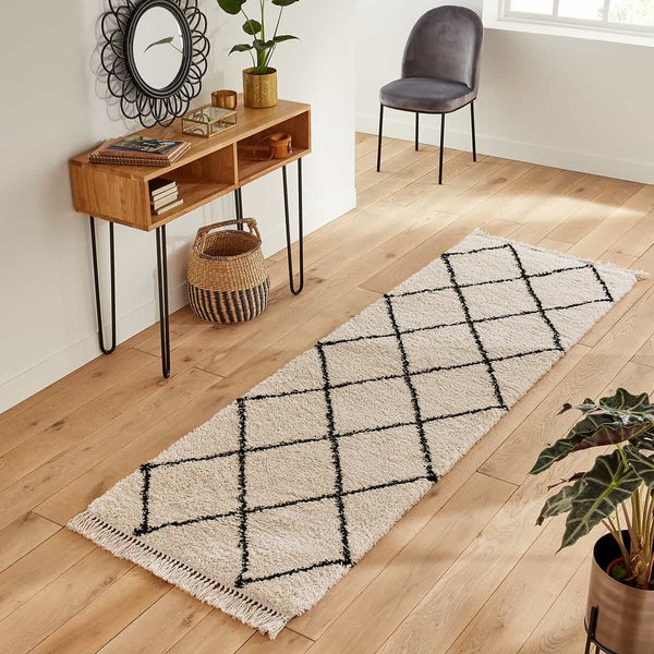 Tapis de couloir Maltorne blanc