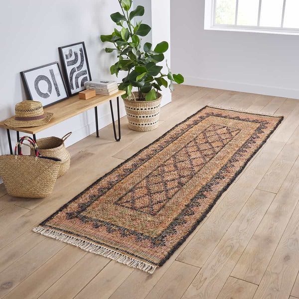 Tapis de couloir Mauldre jute et coton multicolore