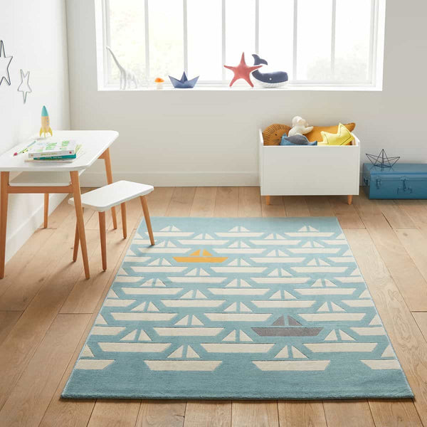 Tapis enfant Malsanne bleu