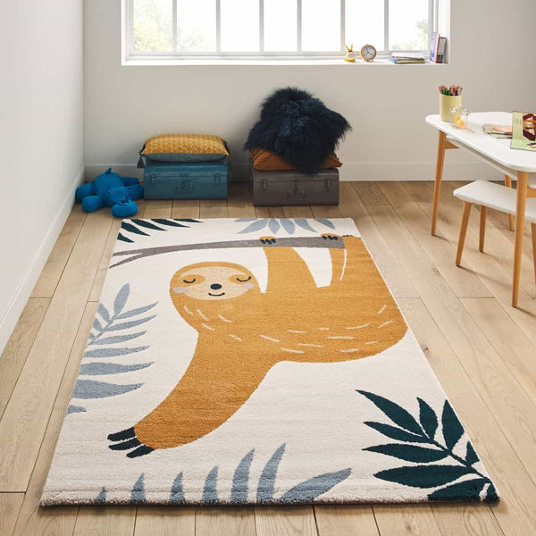 Tapis enfant Neste en herbier multicolore