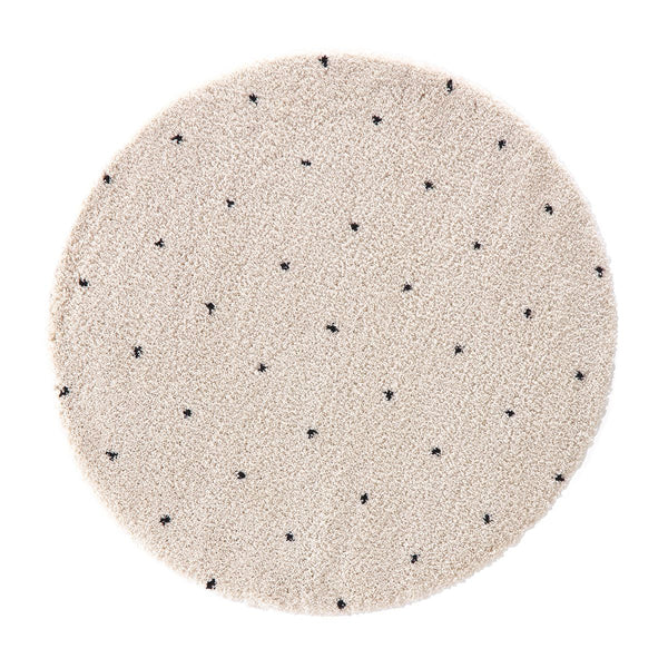 Tapis rond à pois Ligne ecru