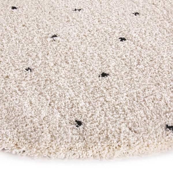 Tapis rond à pois Ligne ecru