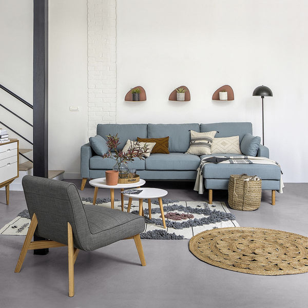 Tapis rond en jute, LOUGE, naturel
