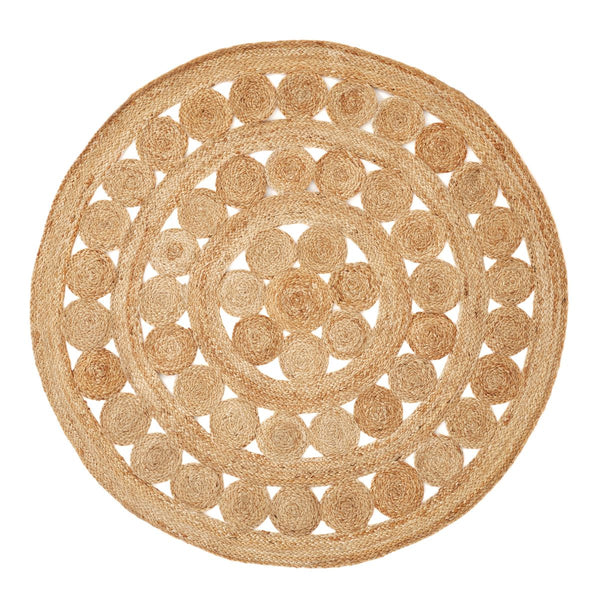 Tapis rond en jute, LOUGE, naturel