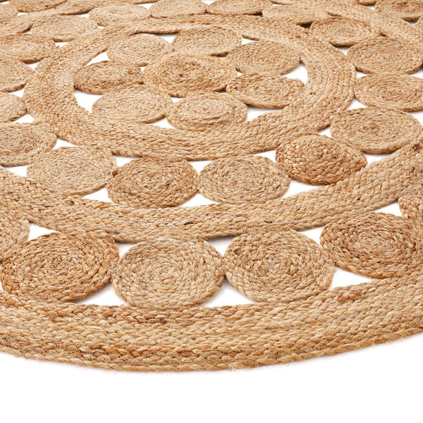 Tapis rond en jute, LOUGE, naturel