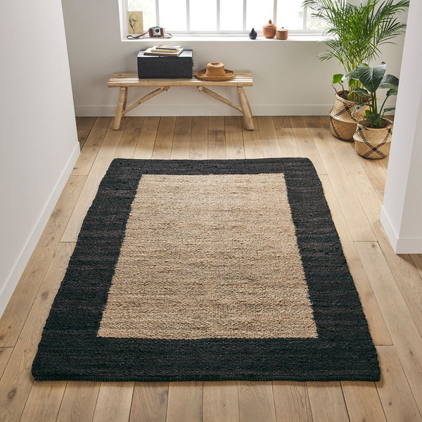 Tapis en jute, LOUGE, Noir