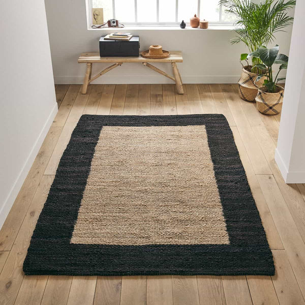 Tapis Louge en jute noir