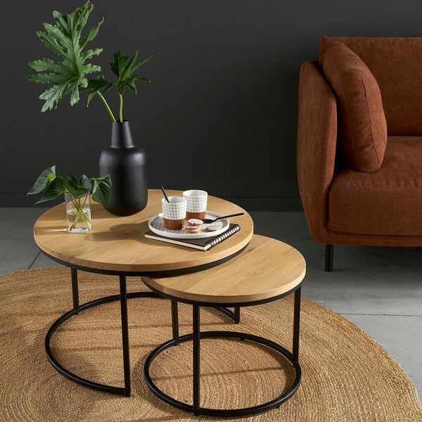Tapis rond en jute, LOUGE, naturel