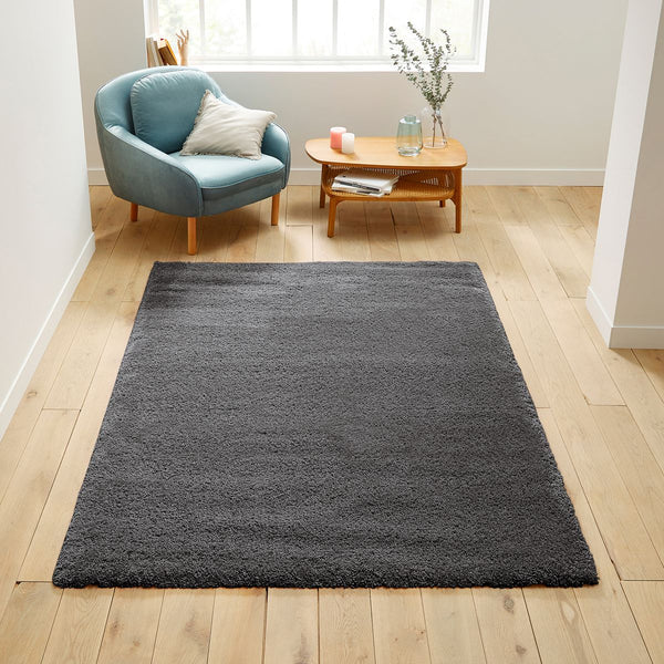 Tapis shaggy, aspect laineux, MARNE , Gris Foncé