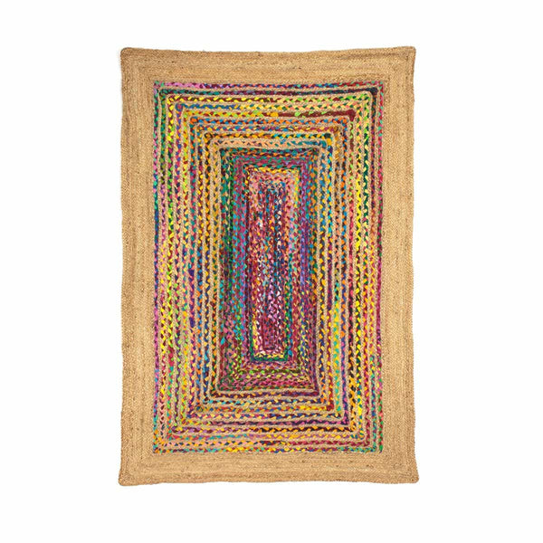 Tapis Maulde en jute et coton multicolore