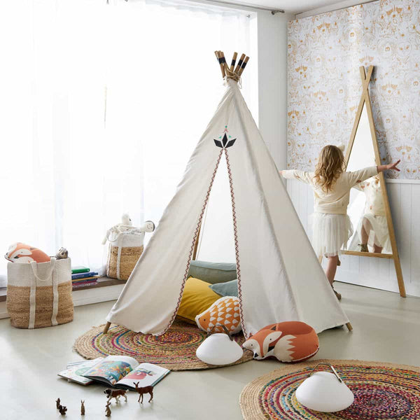 Tapis Maulde en jute et coton multicolore
