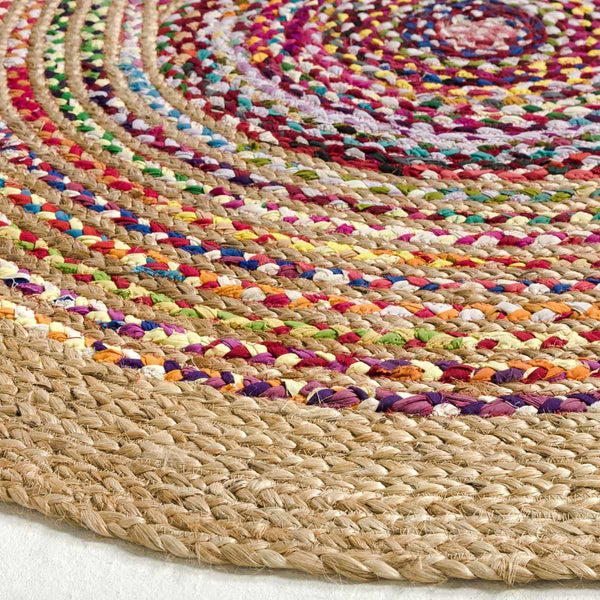 Tapis Maulde en jute et coton multicolore