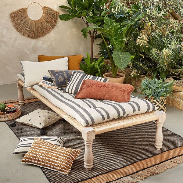 Tapis en jute, MIMENTHE, noir