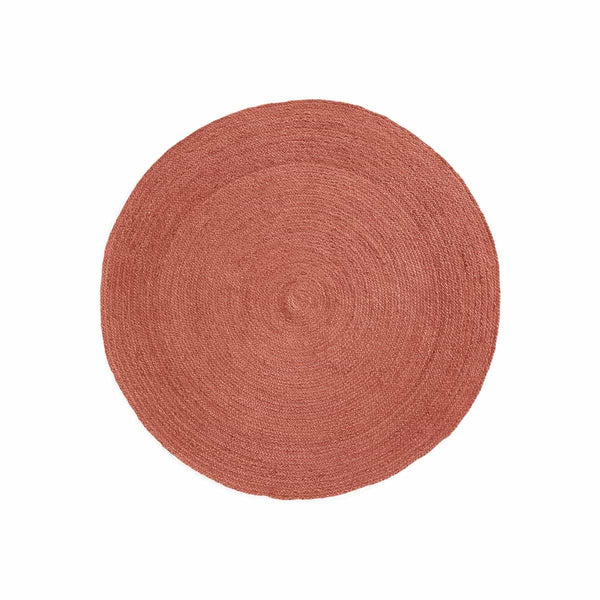 Tapis rond Nave en jute brique