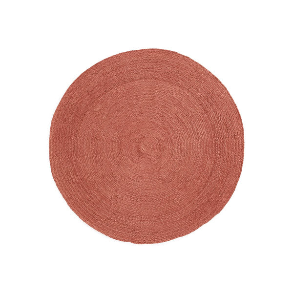 Tapis rond en jute coloré NAVE ø250 cm , brique