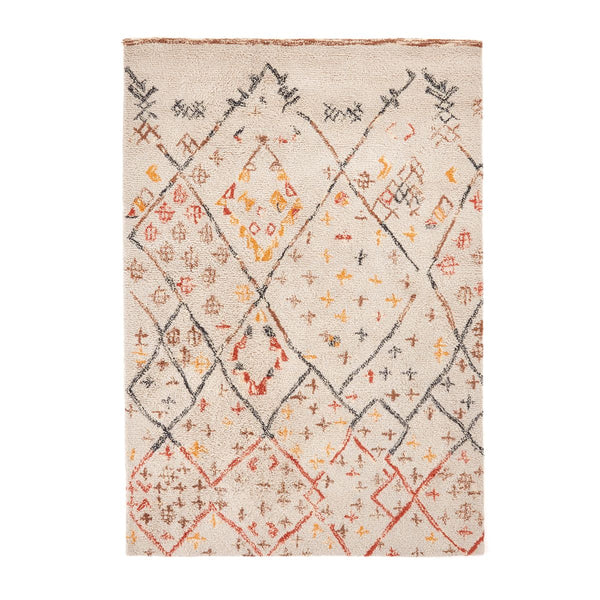 Tapis style berbère en laine ODON, multicolore