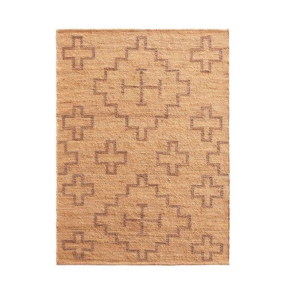 Tapis jute et cuir, esprit natte, ORGE