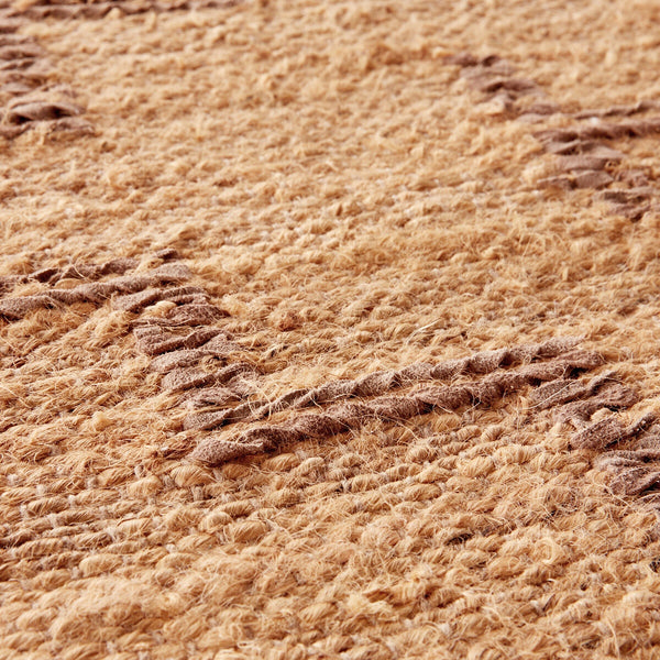 Tapis jute et cuir, esprit natte, ORGE