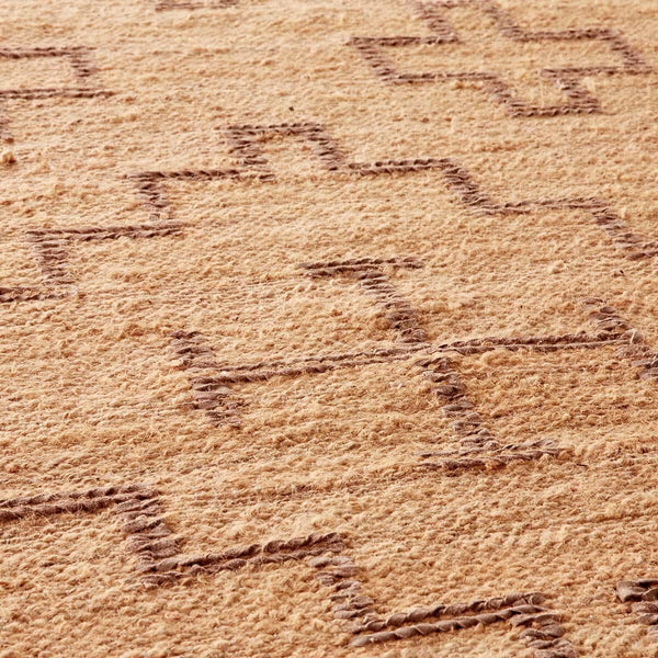 Tapis Orge en jute et cuir naturel