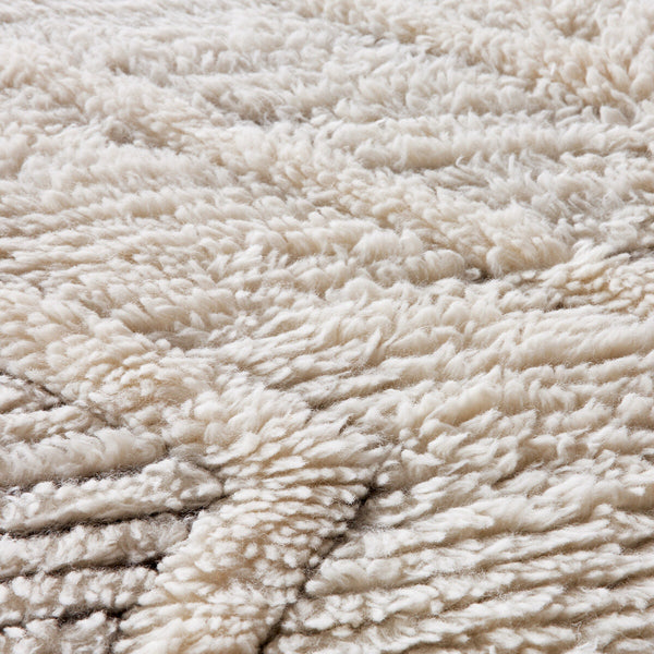 Tapis style berbère, laine et coton ORTHE, blanc