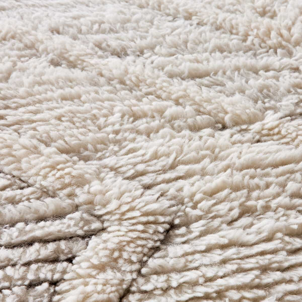Tapis Orthe en laine et coton blanc