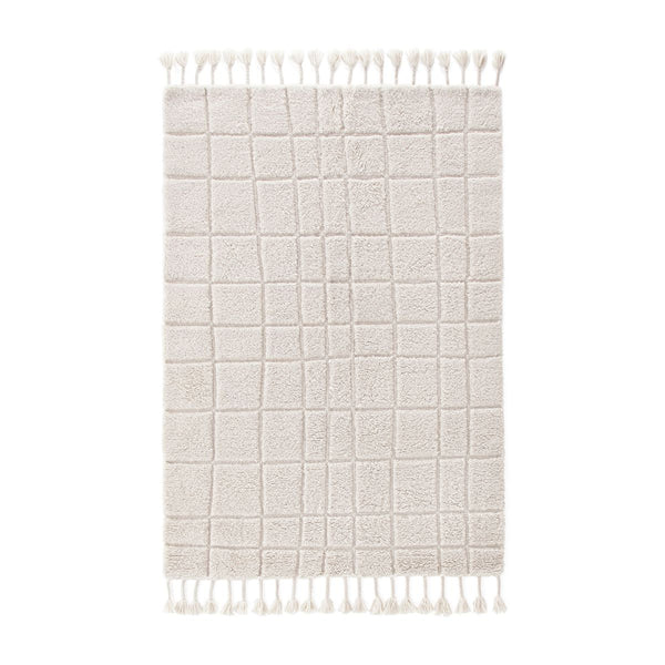 Tapis pure laine OUANNE, Blanc