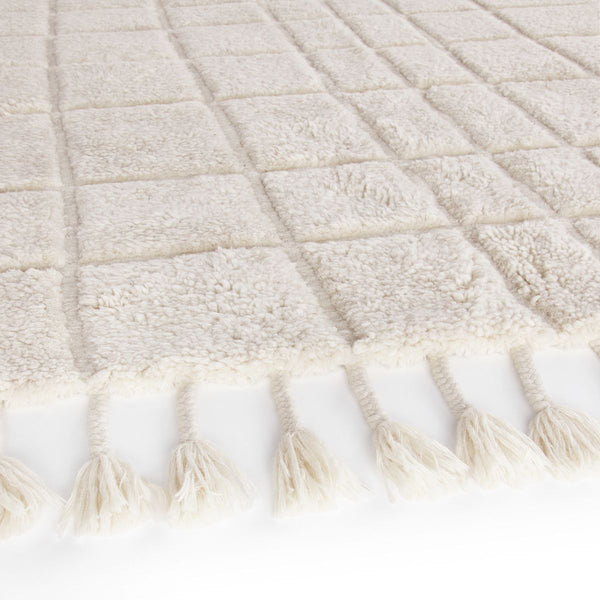 Tapis pure laine OUANNE, Blanc