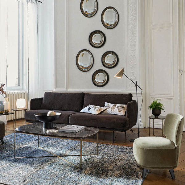 Tapis poils ras OUDON, bleu