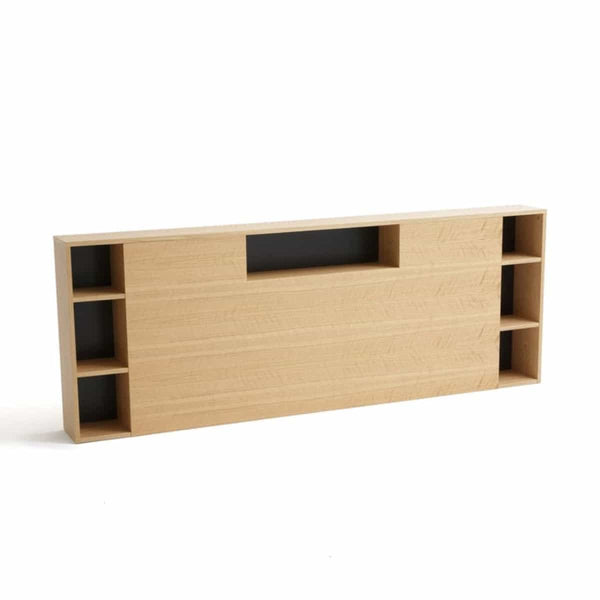 Tête de lit Marapa en plaqué chêne et avec rangements bois clair chêne