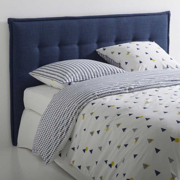 Tête de lit Mayer en panneau de particules  et polyester (avec rangements)