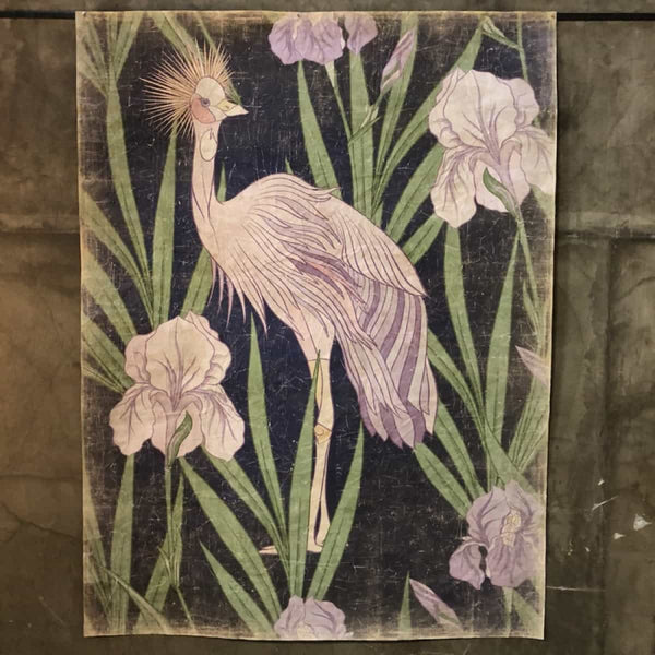 Toile Presidio en papier froissé recyclé et baguettes bois