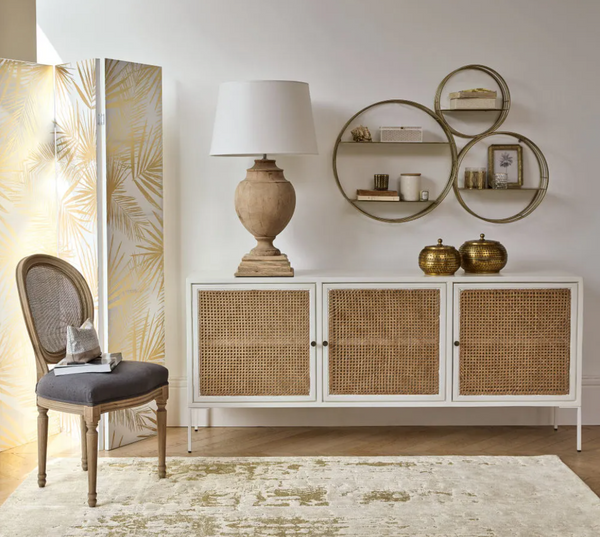Buffet 3 portes Abuna, acacia blanc et bambou