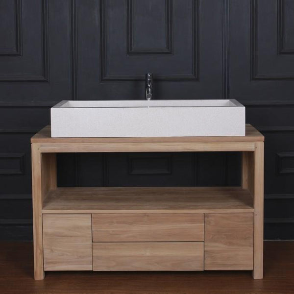 Vasque rectangulaire en terrazzo blanche