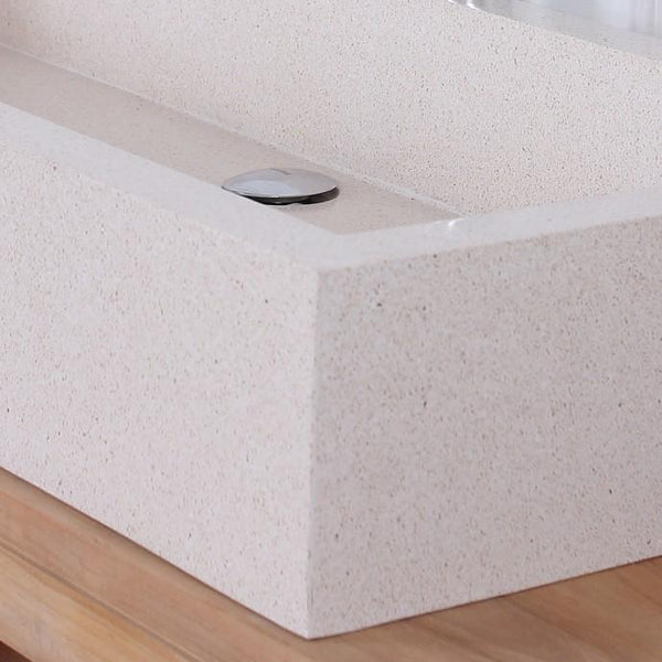 Vasque rectangulaire en terrazzo blanche