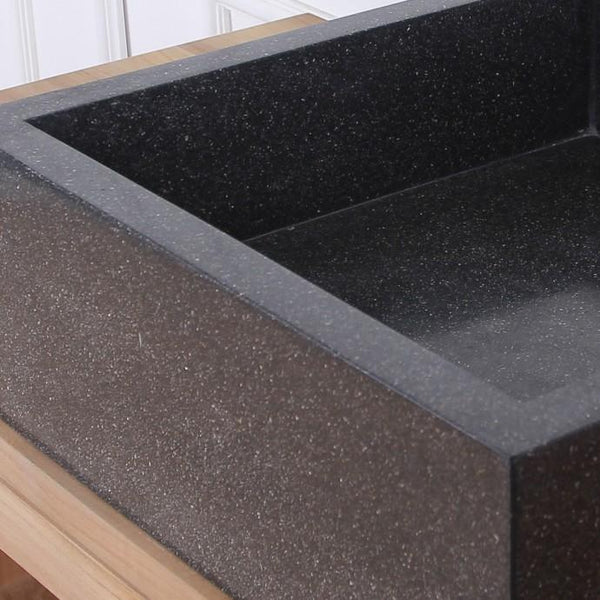 Vasque carrée en terrazzo noire
