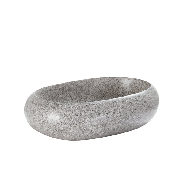 Vasque ovale en terrazzo grise