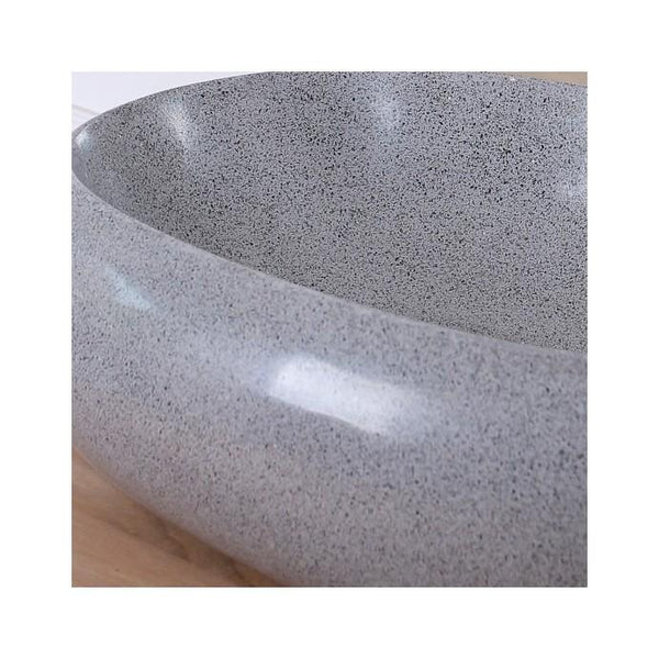 Vasque ovale en terrazzo grise