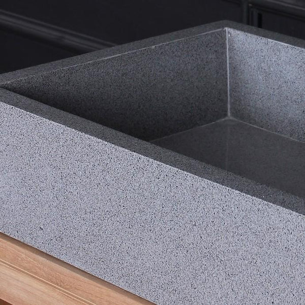 Vasque rectangulaire en terrazzo grise