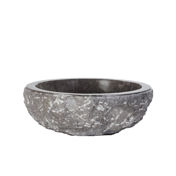 Vasque bol rude en pierre de marbre gris