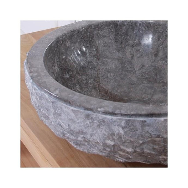 Vasque bol rude en pierre de marbre gris