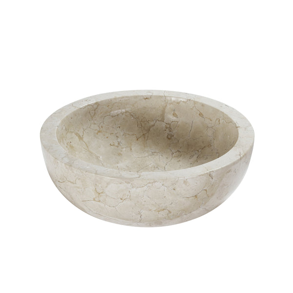 Vasque tambour en pierre de marbre beige