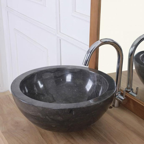 Vasque bol en pierre de marbre noir