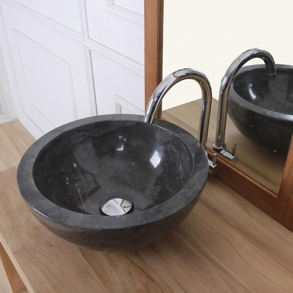 Vasque bol en pierre de marbre noir