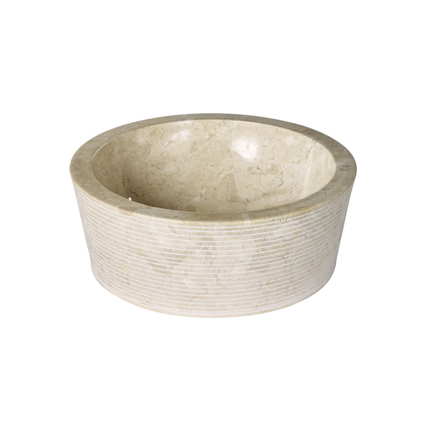 Vasque tambour en marbre beige
