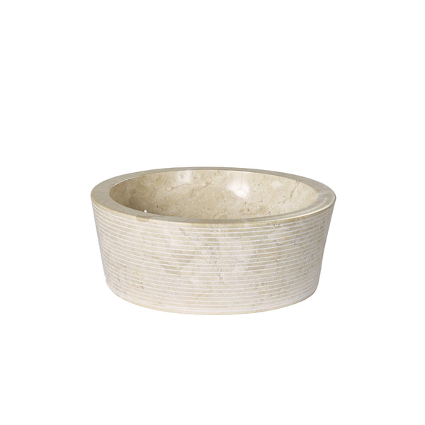Vasque tambour en marbre beige