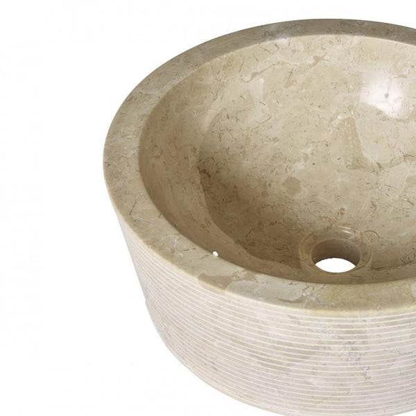 Vasque tambour en marbre beige